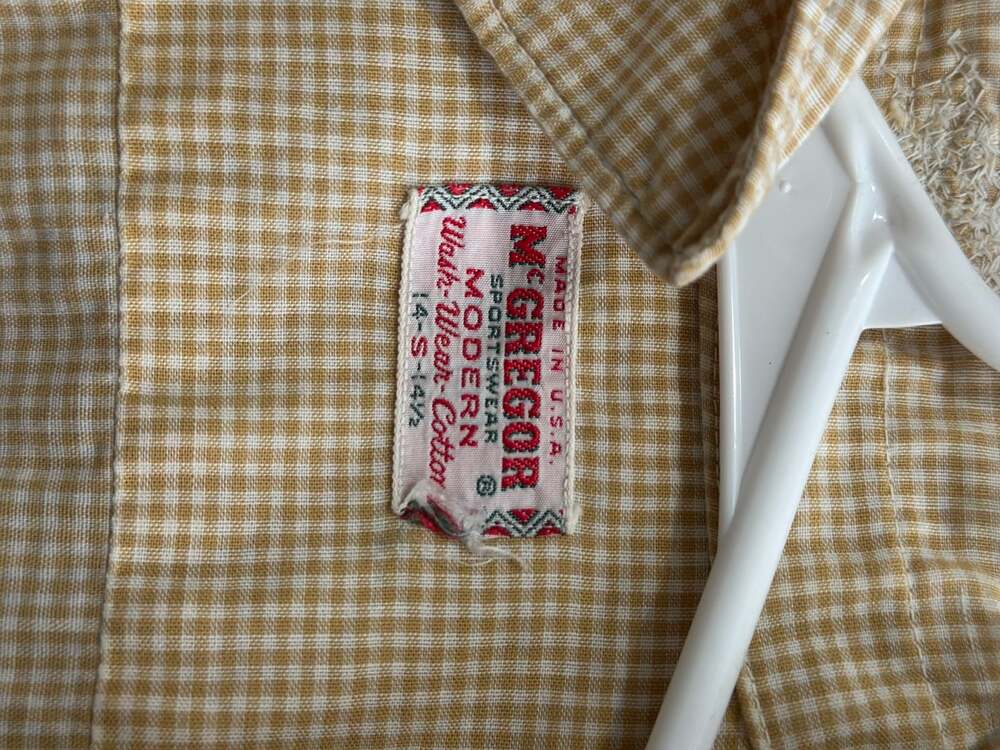 Vintage 1950s McGregor Modern Wash-Wear Gingham Camp Shirt - Picture 3 of 5